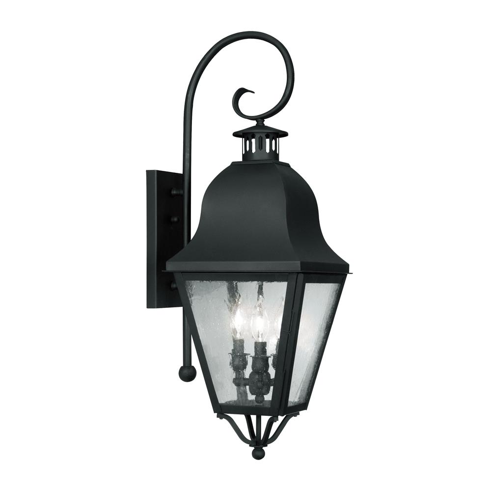 Livex Lighting 2555-04 Amwell Outdoor Wall Lantern in Black 